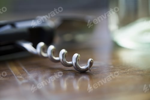 Preview: Close Up Of Corkscrew On Table