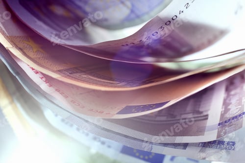 Preview: Close Up Of Assorted Euro Banknotes