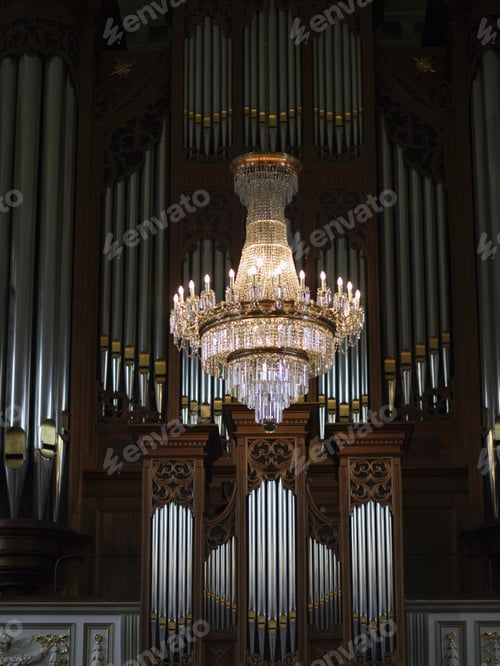 Preview: Chandelier And Organ Inside Church