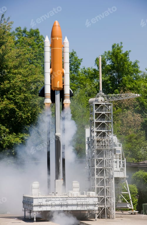 Preview: Miniature Of Starting Space Shuttle At Minimundus Park Klagenfurth, Carinthia, Austria