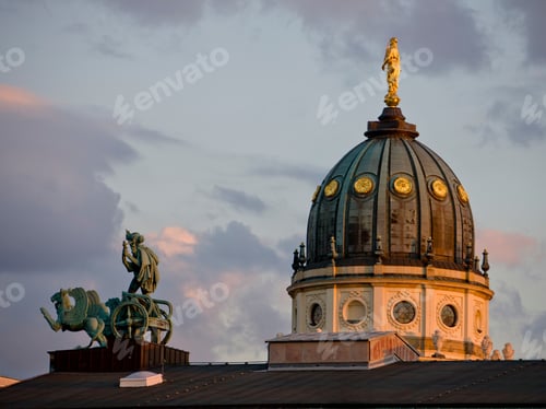 Preview: Statue On Top Of The German Cathedral, Gendarmenmarkt, Berlin, Germany