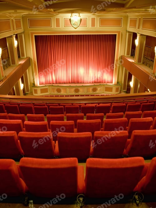 Preview: Balcony Seating And Stage In Empty Theater