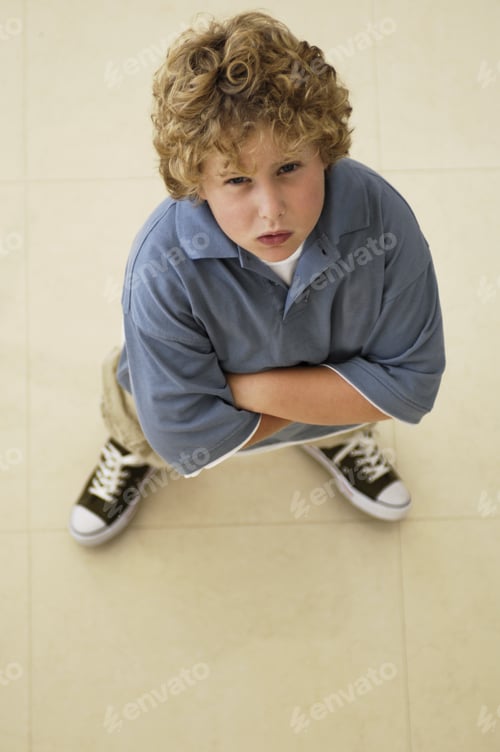 Preview: High Angle View Of Boy With Arms Crossed
