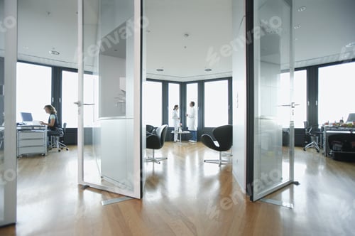 Preview: Interior Of Medical Practice With People In Background