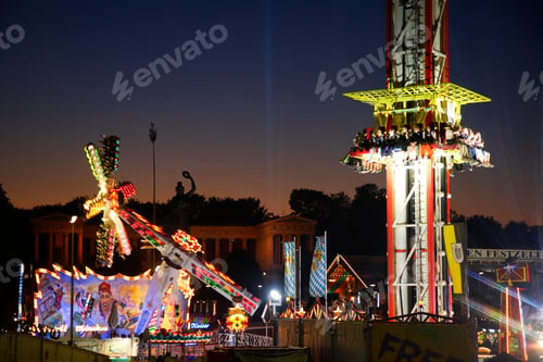 Preview: Oktoberfest At Night, Munich, Bavaria, Germany