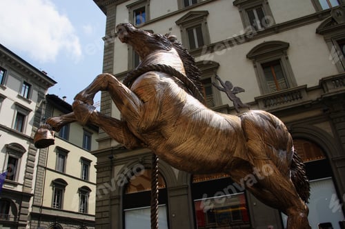 Preview: Statue Of A Horse At Palazzo Strozzi, Florence, Italy