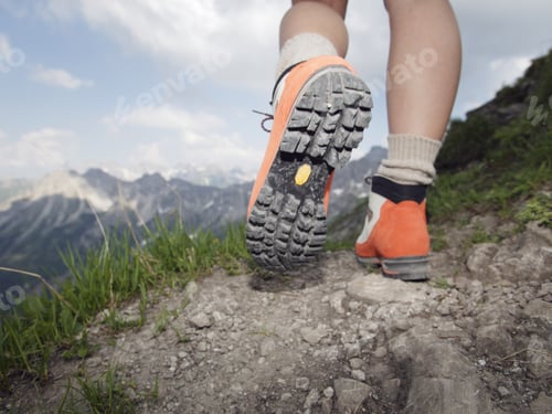 Preview: Close Up Of Hiker’S Feet, Kleinwalsertal, Allgau, Germany
