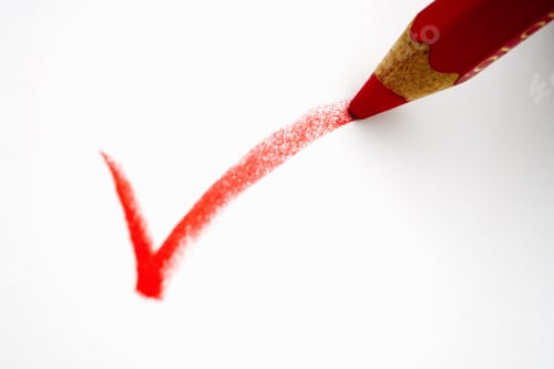 Preview: Red Pencil Writing A Check Mark