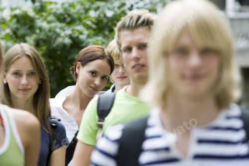 Preview: Group Of Teenage Students Smiling Outdoors