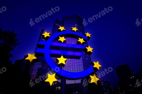 Preview: Euro Sign, Frankfurt, European Central Bank, Frankfurt - Main, Hesse, Germany