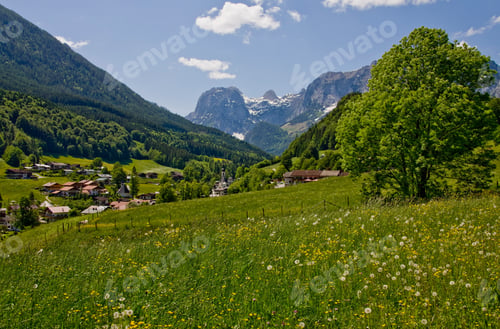 Preview: View Over Ramsau To Reiter Alpe, Near Berchtesgaden, Bavaria, Germany