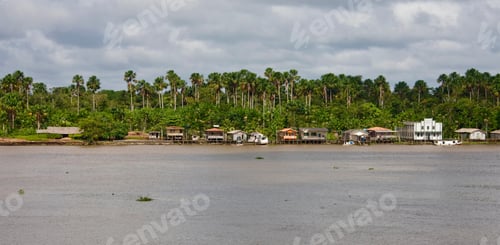 Preview: Little Village At The Riverbank Of Breves Channels Near Breves, Brazil