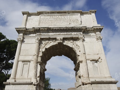 Preview: Arch Of Titus Under Blue Sky, Rome, Italy