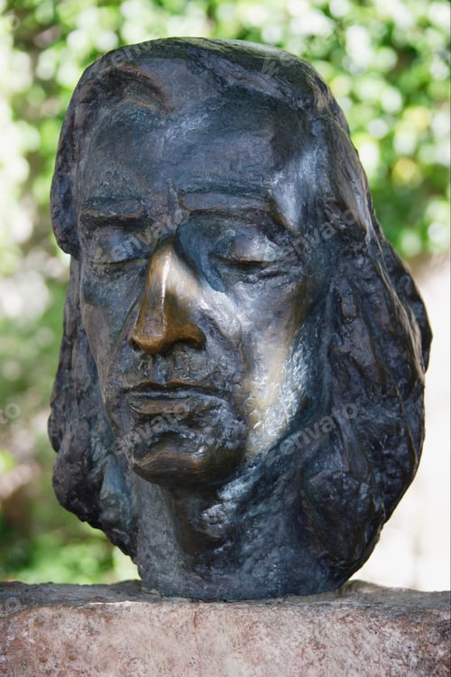 Preview: Bust Of Frederic Chopin In Garden Of The Real Cartuja De Valldemossa, Mallorca, Spain