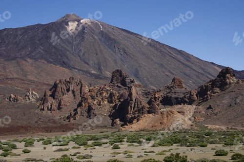 Preview: Rocky Outcroppings In Front Of Mount Teide, Teide National Park, Tenerife, Canary Islands, Spain