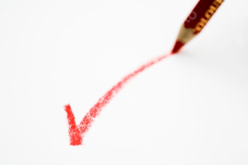 Preview: Red Pencil Writing A Check Mark