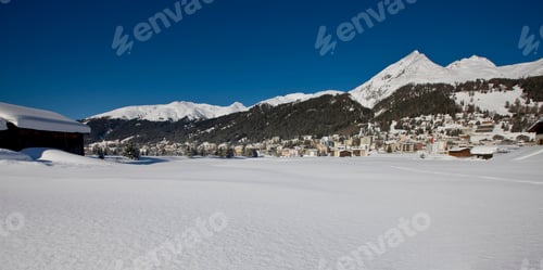 Preview: View To Davos In Winter, Grisons, Switzerland