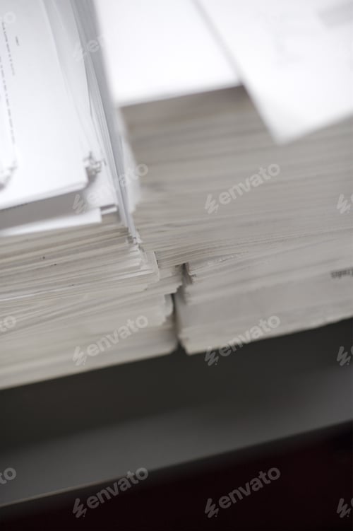 Preview: Close Up Of Stacks Of Envelopes On Table