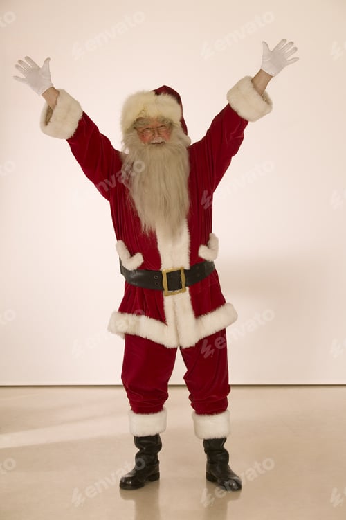 Preview: Studio Shot Of Santa Claus With Arms Raised