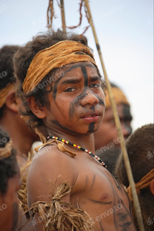 Preview: Melanesian Boy Performing Dance, Hienghene, New Caledonia, Overseas Territory Of France