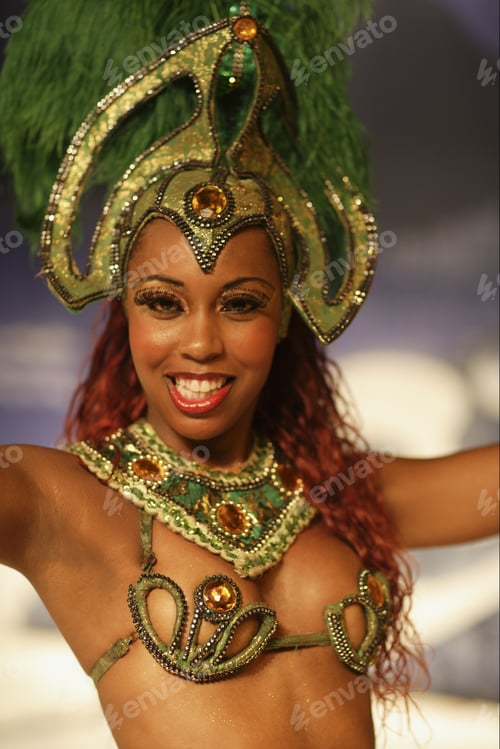 Preview: Woman Dressed In Costume For Carnival, Rio De Janeiro, Brazil