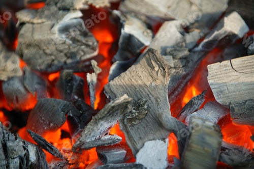 Preview: Overview Of Glowing Coals In A Barbecue