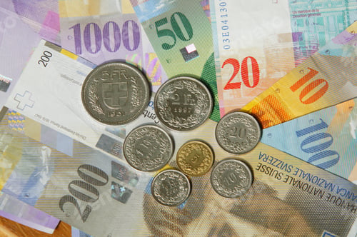 Preview: High Angle View Of Swiss Currency