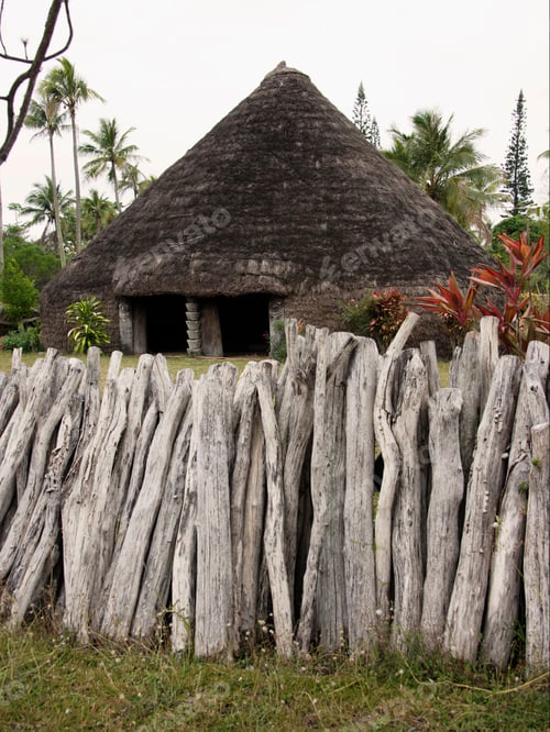Preview: Melanesian Meeting House At Lifou Island, Loyalty Islands, New Caledonia, Overseas Territory Of