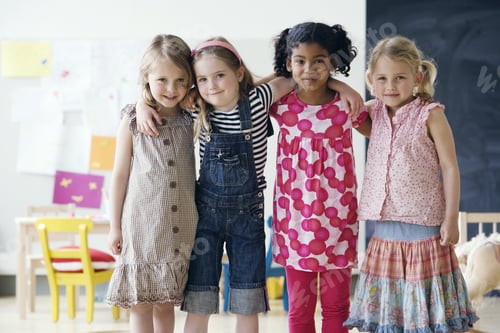 Preview: Multi-Ethnic Preschool Girls In Classroom