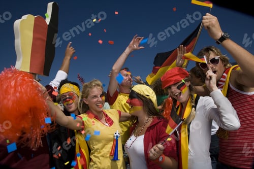 Preview: Sports Fans With Painted Faces Cheering