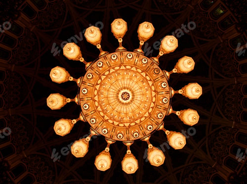 Preview: Chandelier Inside Al-Ghubrah Or Grand Mosque Sultan Qaboos, Built In 2001, Muscat, Oman