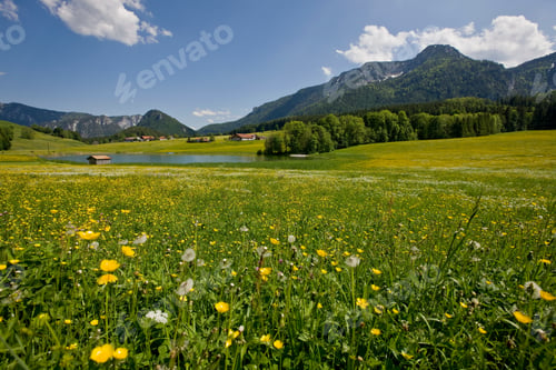 Preview: View Over Froschsee To Rauschberg, Near Ruhpolding, Bavaria, Germany