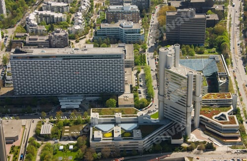Preview: Aerial View Of Industrial Park In Munich, Bavaria, Germany