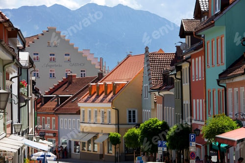 Preview: Historical Buildings In The Center Of Murnau, Baden-Wurttemberg, Germany