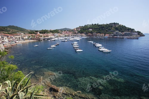 Preview: Scenic View Of Bay Of Porto Azurro, Island Of Elba, Tuscany, Italy