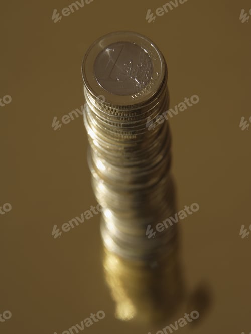 Preview: Stack Of One Euro Coins