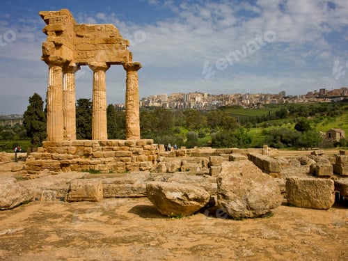 Preview: The Reassembled Remains Of The Temples Of Castor And Pollux, Valley Of The Temples, Agrigento