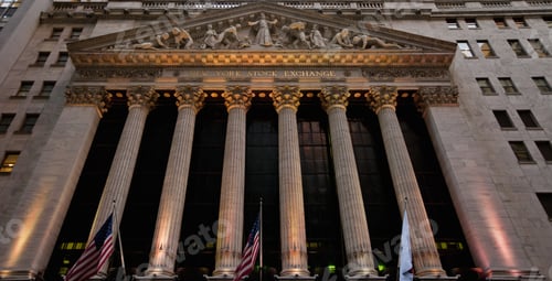 Preview: New York Stock Exchange In The Evening, Wall Street, New York City, Usa