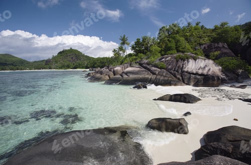 Preview: Rock Formations In Surf, Baie Lazare, Mahe', Seychelles