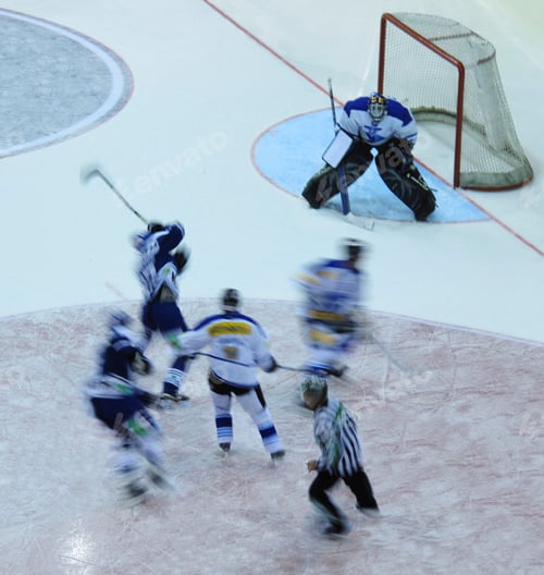 Preview: An Ice Hockey Match, Player Taking Goal Shot