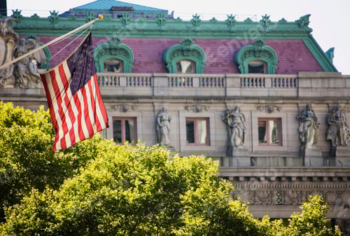 Preview: New York Stock Exchange Building And George Washington Statue, American Flag, Wall Street