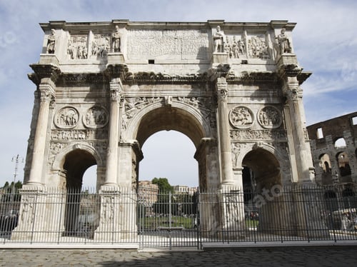 Preview: Arch Of Constantine Under Blue Sky, Rome, Italy
