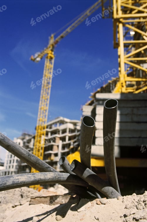 Preview: View Of Pipes At A Construction Site