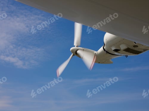 Preview: Low Angle View Of Airship Propeller In Motion