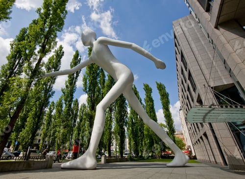 Preview: The Walking Man Sculpture By Munich Re Offices, Munich, Bavaria, Germany