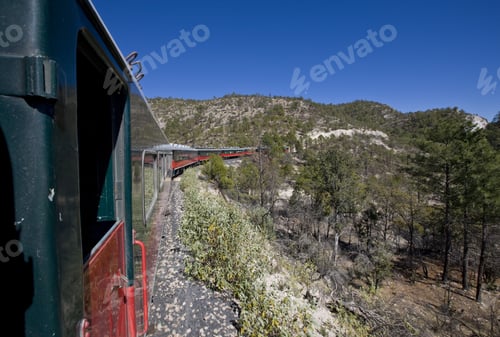 Preview: Train On The Railroad Line Between Creel And Posada Barrancas, Chihuahua, Mexico