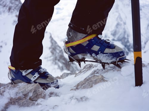 Preview: Close Up Of Hiker'S Shoes With Crampons