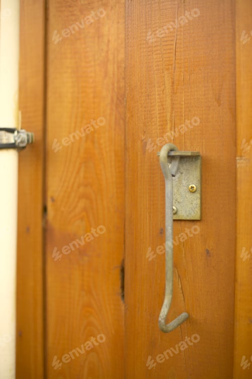 Preview: Detail View Of A Latch On A Wooden Door
