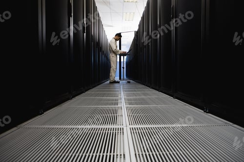 Preview: Computer Technician Working In Server Room In Cape Town, South Africa