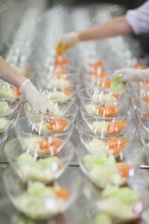 Preview: Assembly Line Of Salad Bowls